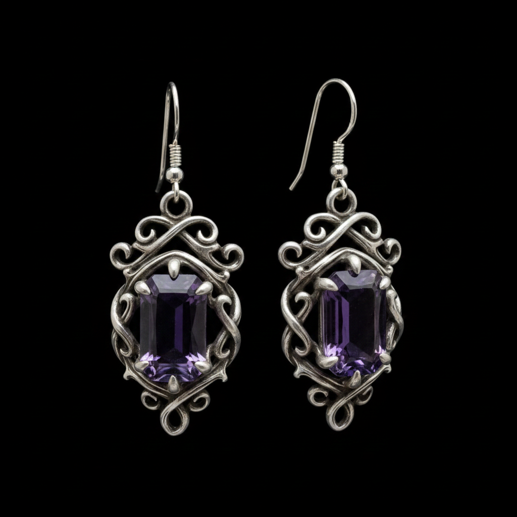 NEW: Thorns Of Devotion Gothic Ring - Dark Amethyst