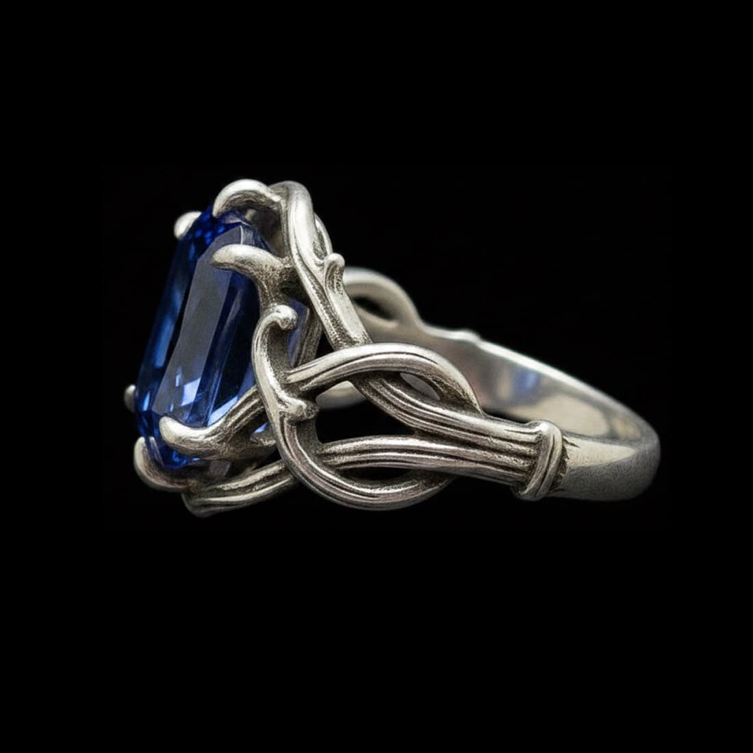 side profile of thorns of devotion gothic ring 