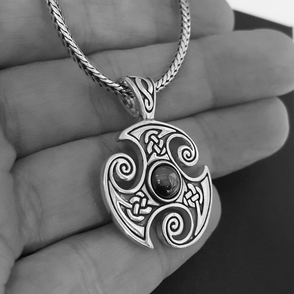 Mens Celtic Triskelion Pendant Tribal Necklace | Heavy Knotwork Pendant ...