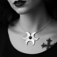 triple moon gothic choker, 925 silver