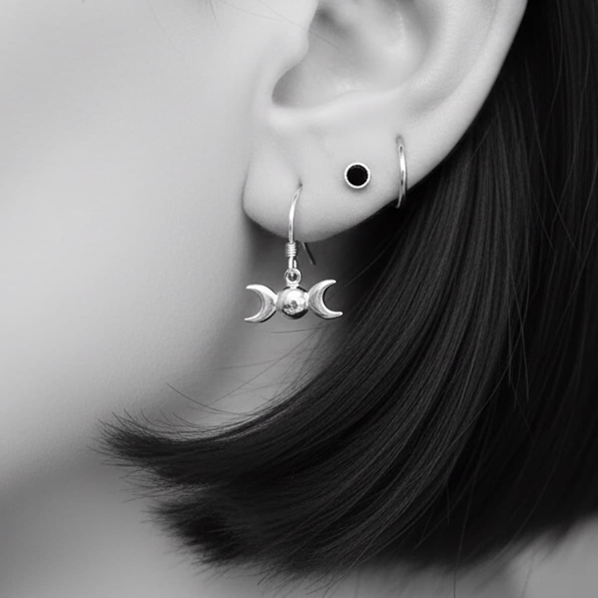 triple moon earring jewellery 