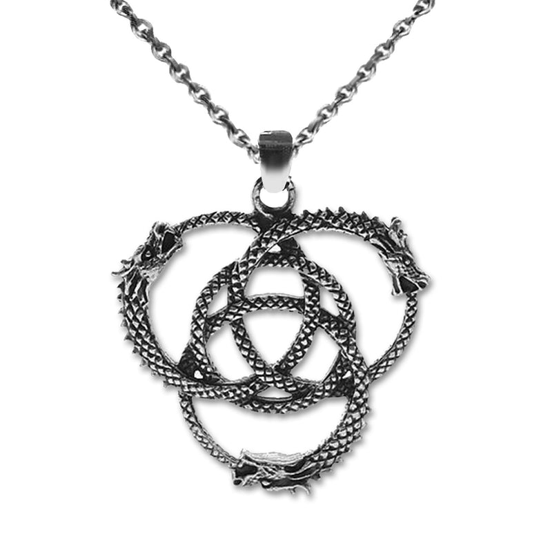 triquetra dragon celtic necklace jewellery - dragons uk