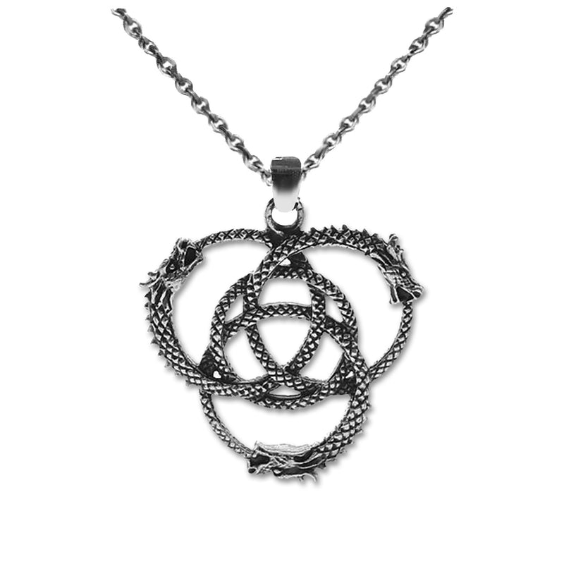 triquetra celtic dragon necklace - dragon jewellery