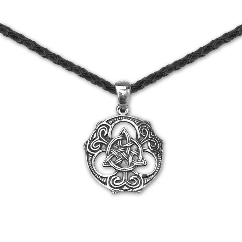  mens celtic triquetra leather necklace 