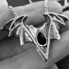 vampire bat gothic necklace, black gothic necklace
