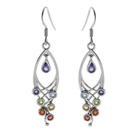 Victorian gothic crisscross gem earrings