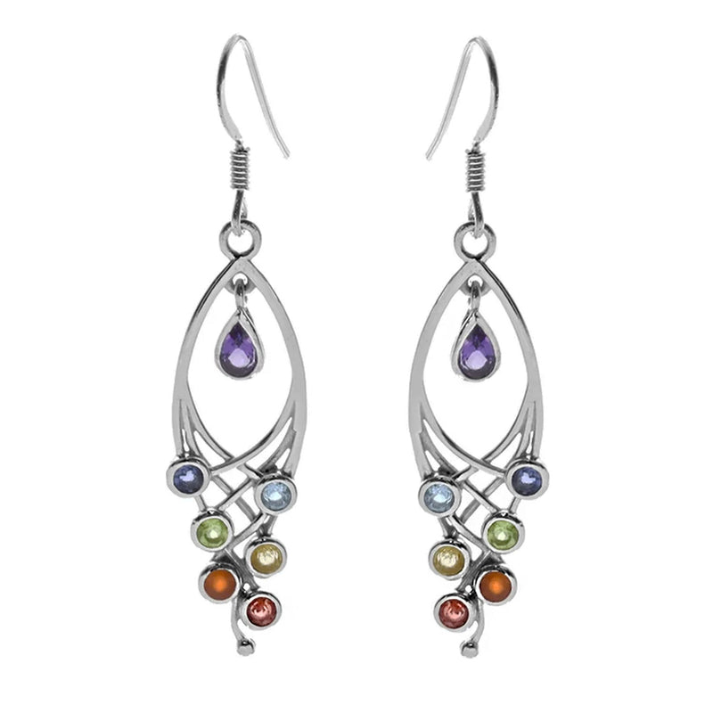 Victorian gothic crisscross gem earrings
