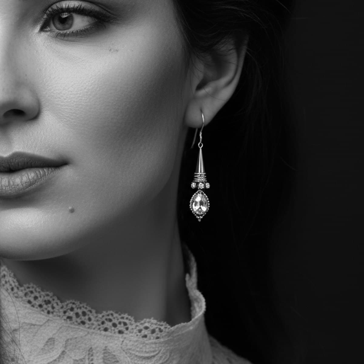 victorian gothic teardrop earrings 