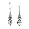 Gothic Victorian Teardrop Cone Earrings, Sterling Silver vintage design 