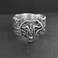 viking wolf mens ring