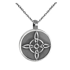 Witches Knot Pendant Celtic Necklace Personalised, Handmade Solid Silver