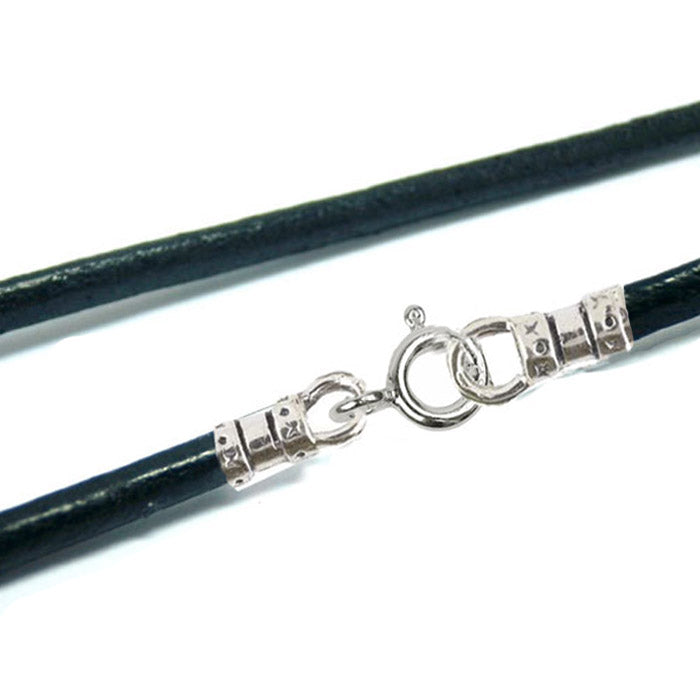 3mm black leather necklace 