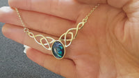 Beautiful Celtic Necklace With Blue Paua Shell From Our Celtic Jewellery Range | SilverfireUK Celtic Jewellery