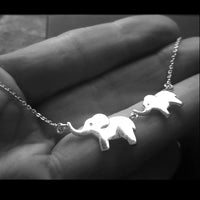 Silver Elephant Necklace, Mum & Baby Elephant Necklace, elephant jewellery UK