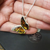 amber butterf;ly necklace  