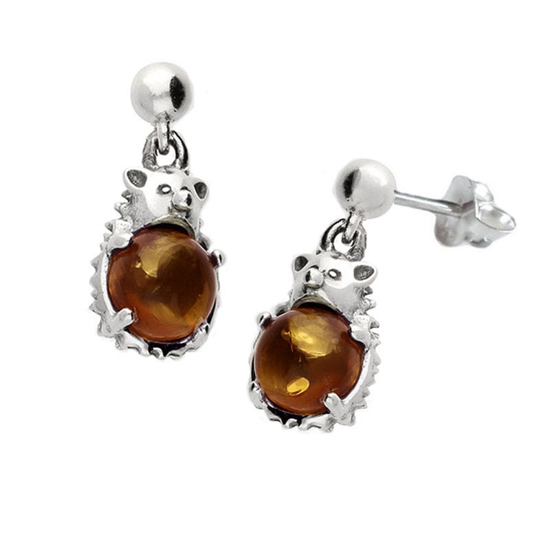 amber hedgehog earrings 