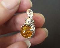 amber hedgehog necklace 