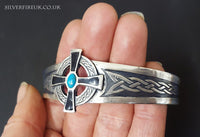 Celtic Bangle with Celtic Cross