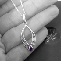 Celtic Pendant Necklace with Amethyst | Celtic Jewellery From Silverfire UK