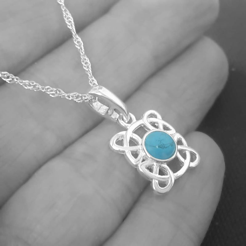 celtic necklace with turquoise gemstone
