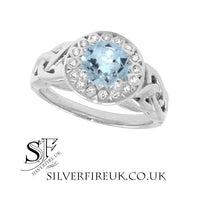 Celtic ring blue topaz 