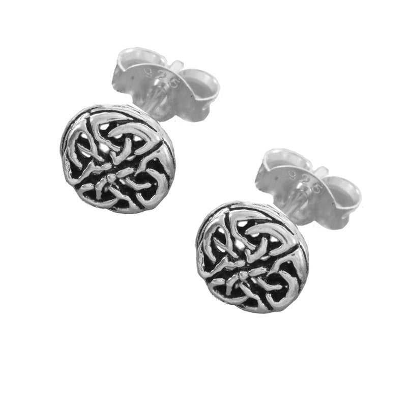 Small Round Celtic Earrings, Unisex Celtic Knot Studs