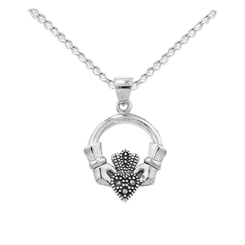 claddagh necklace marcasite | SilverfireUK Jewellery