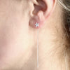 crystal star ear threaders, celestial earrings