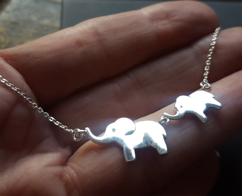 elephant necklace sterling silver,