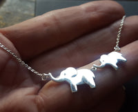elephant necklace sterling silver,