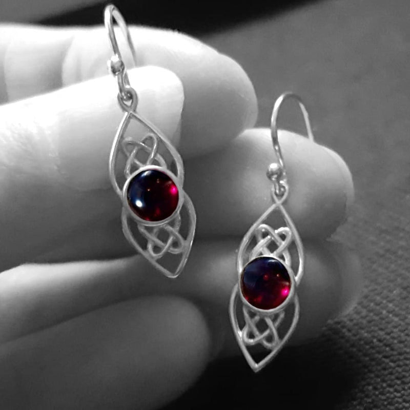Celtic Dangle Earrings Garnet, Celtic Earrings Jewellery With Gemstones 