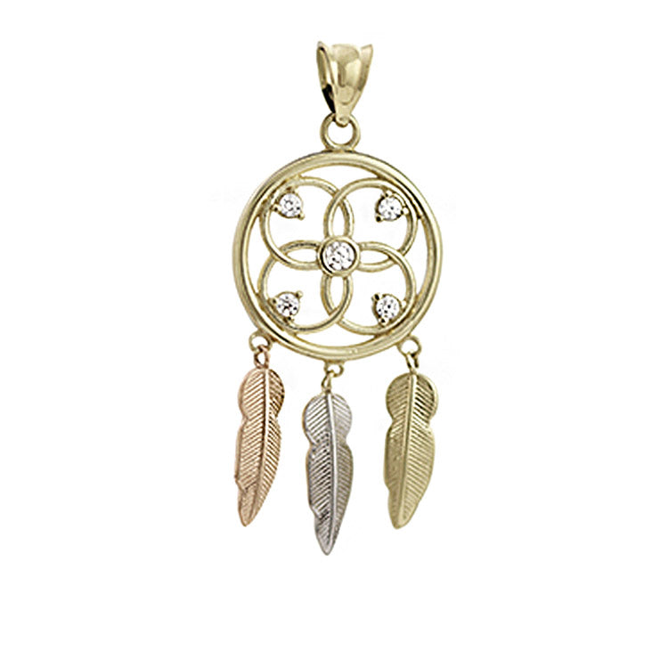 Gold dreamcatcher necklace 