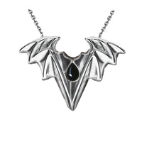 goth bat necklace black onyx, gothic