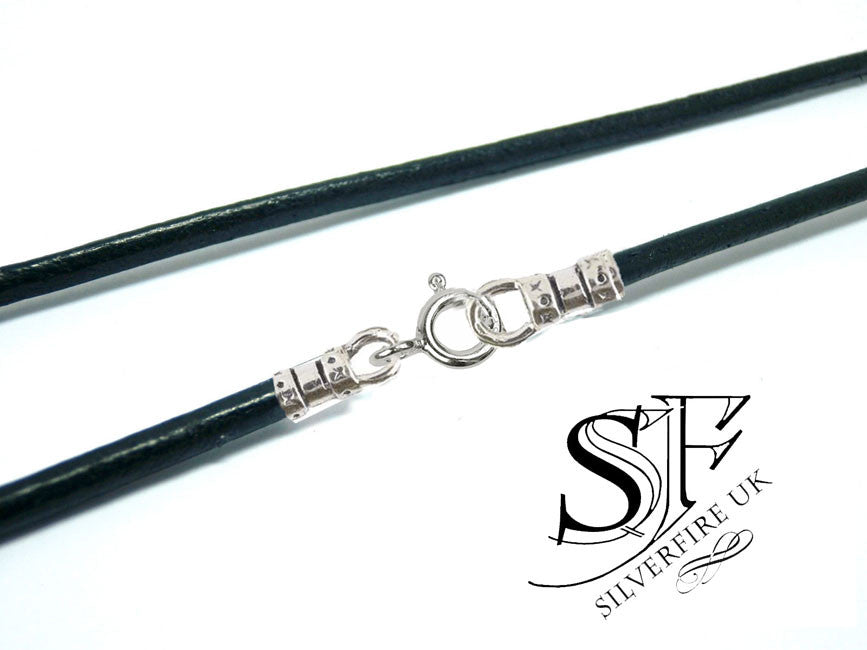 2mm Greek leather cord necklace, black