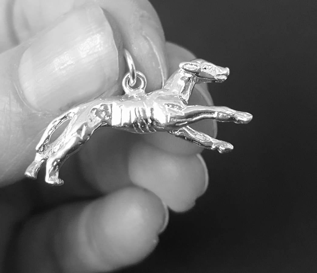 greyhound dog necklace, greyhound pendant. greyhound dog jewellery UK 