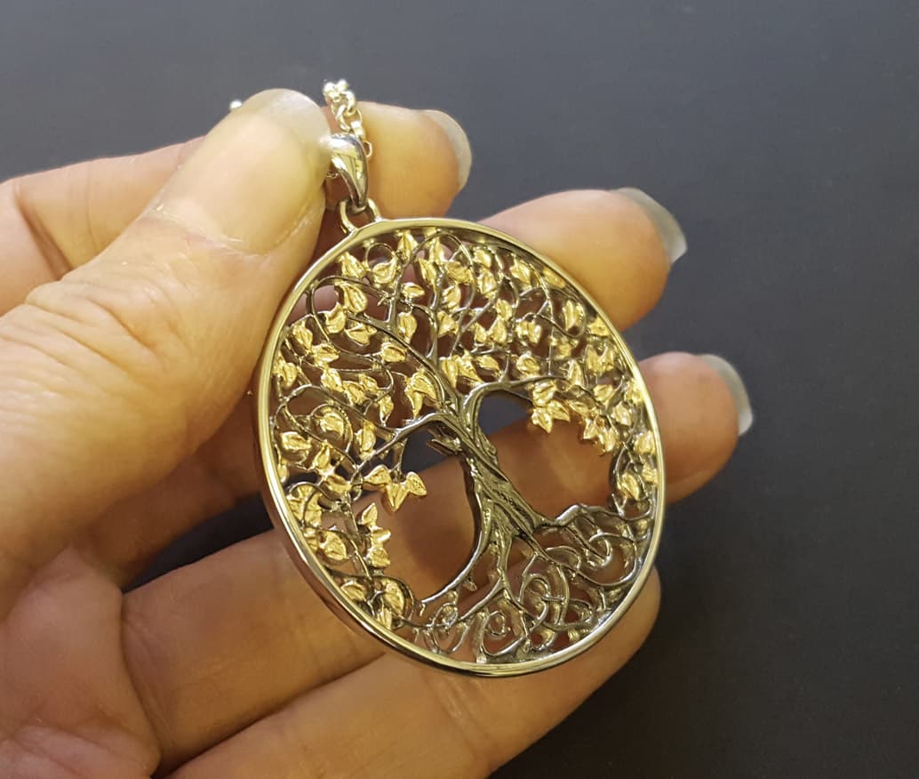 Tree of Life Pendant| Autumn and May |Designed in London Gold Jewellery