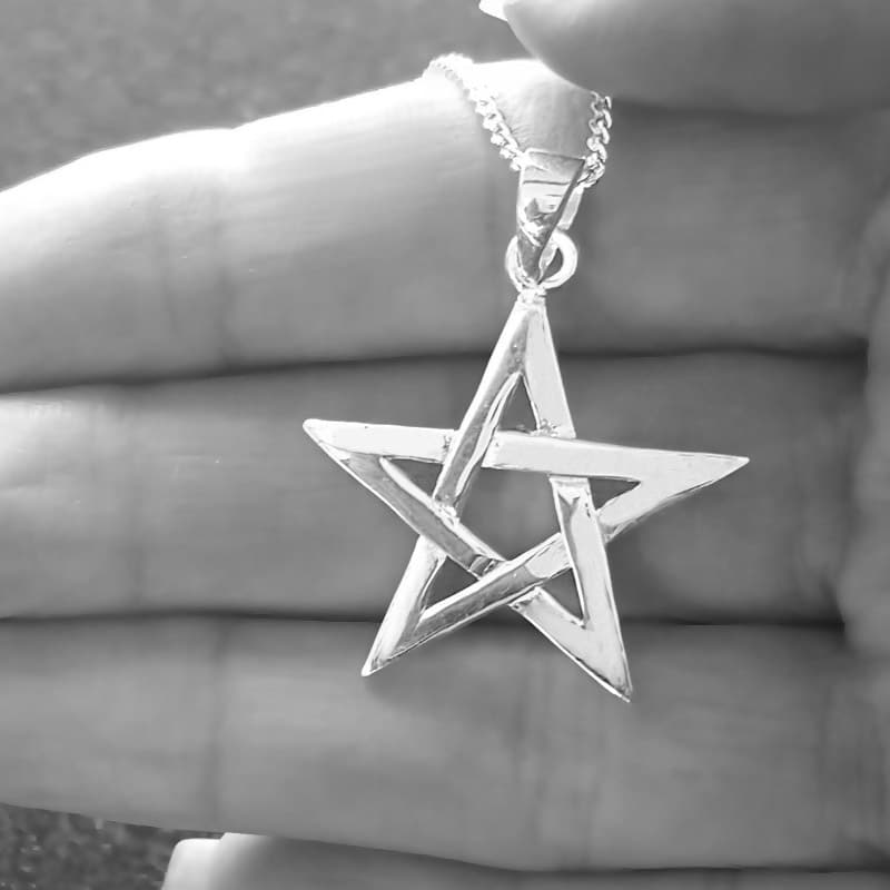 pagan pentagram necklace,  witchy witch necklace