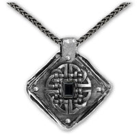 Mens Celtic necklace, Celtic shield knot 