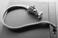 Mens dragon bracelet, solid silver dragon jewellery