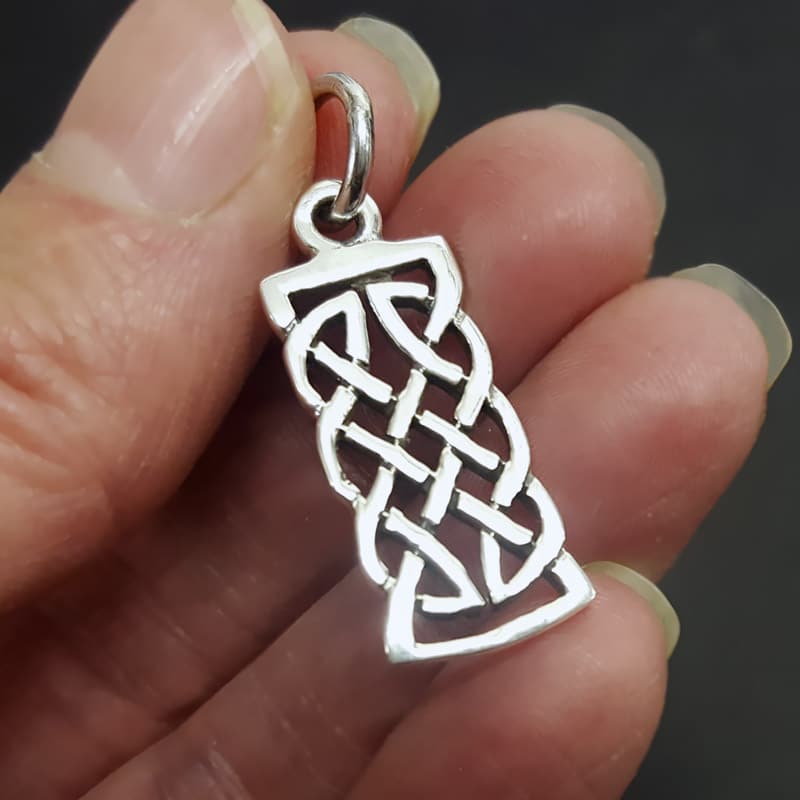 mens oblong Celtic Necklace 