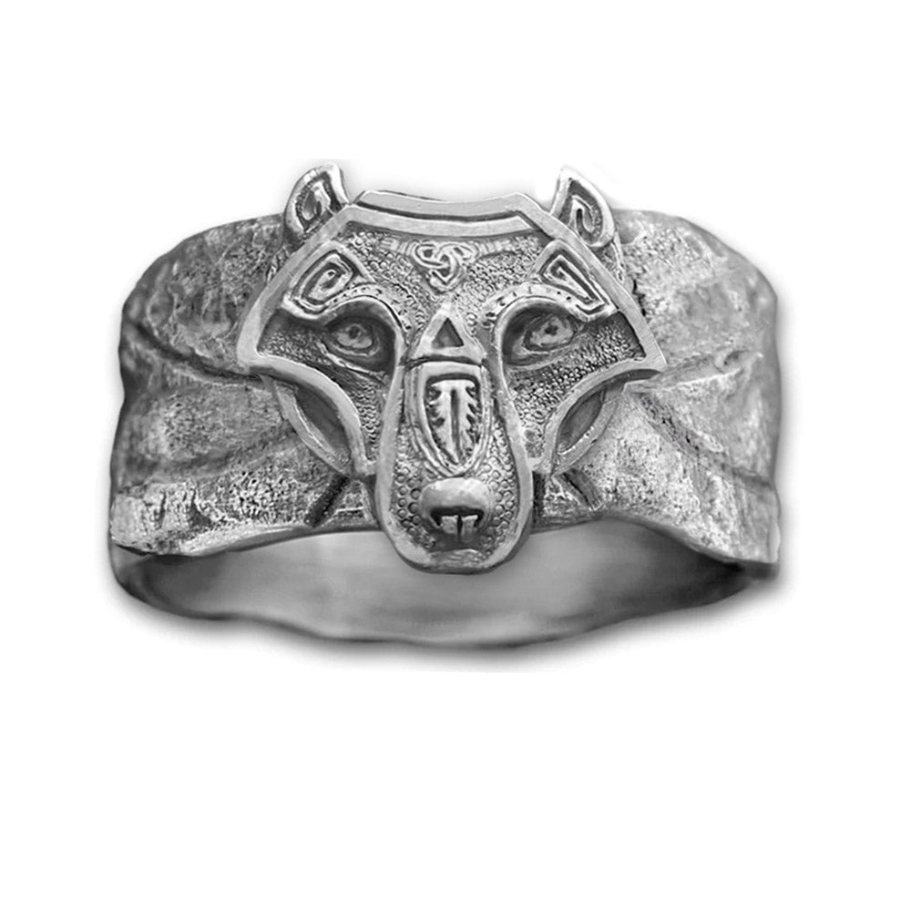 mens viking wolf ring 