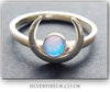 Crescent Moon ring With opal, celestial moon jewellery