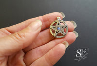 moonstone pagan jewellery, pentacle pendant