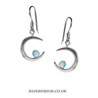 opal moon earrings