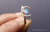 Opal Moon ring, handmade celestial jewellery