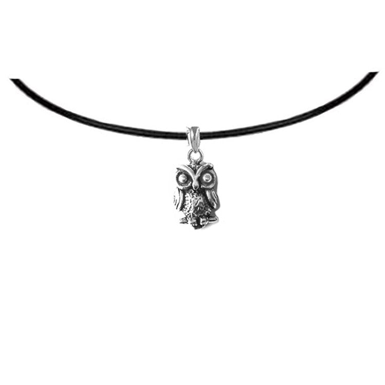 owl leather choker 