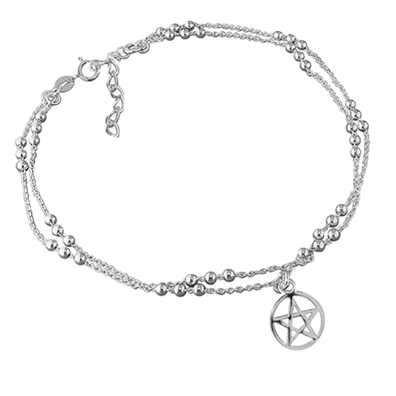Pentagram Anklet | SilverfireUK Pagan Jewellery