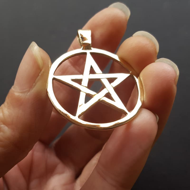 pentagram pendant large gold pentacle