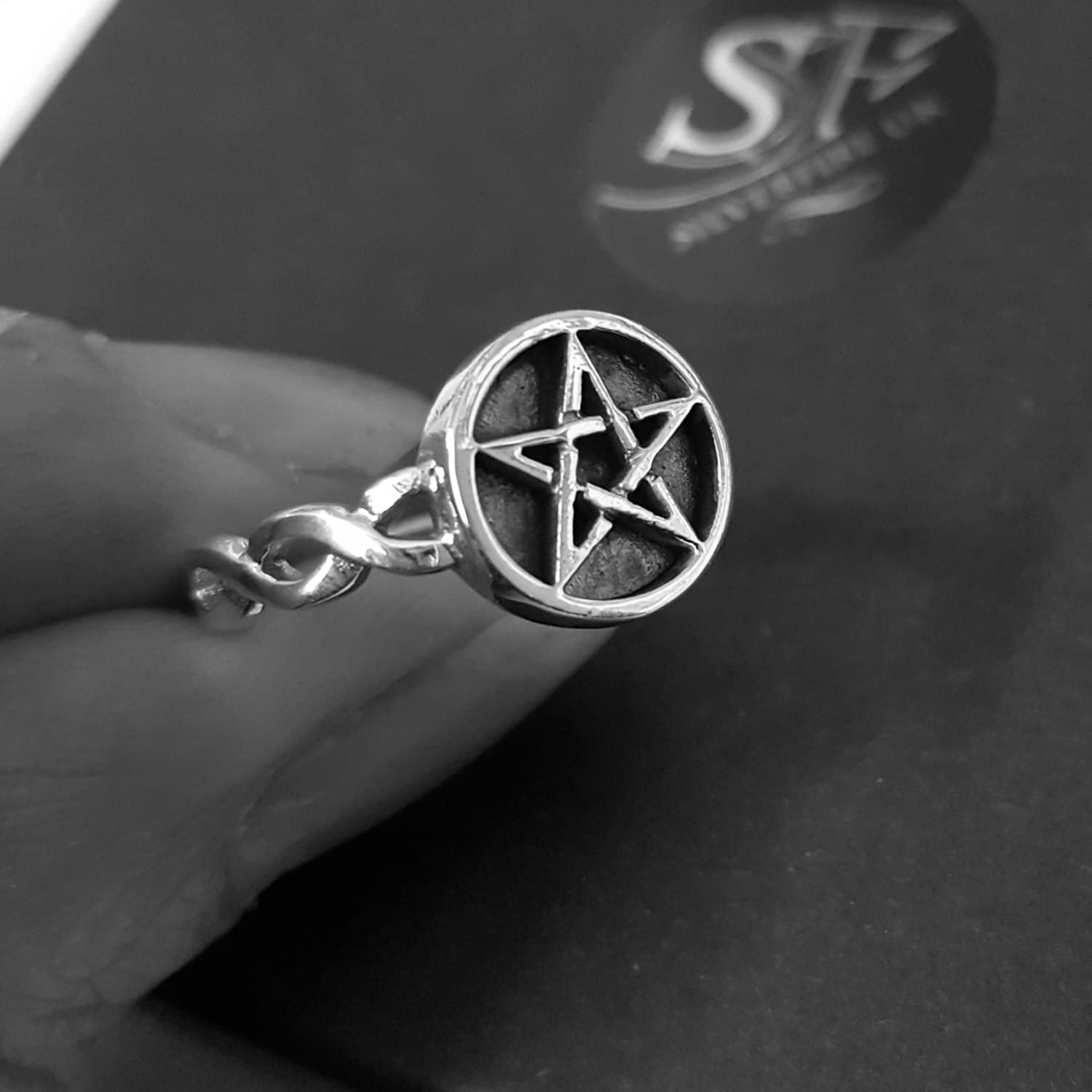 Pentagram Ring, Wiccan Witch Ring 