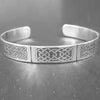 Celtic Bangle with Celtic Knot Rectangles, Handmade Solid Silver Celtic Jewellery